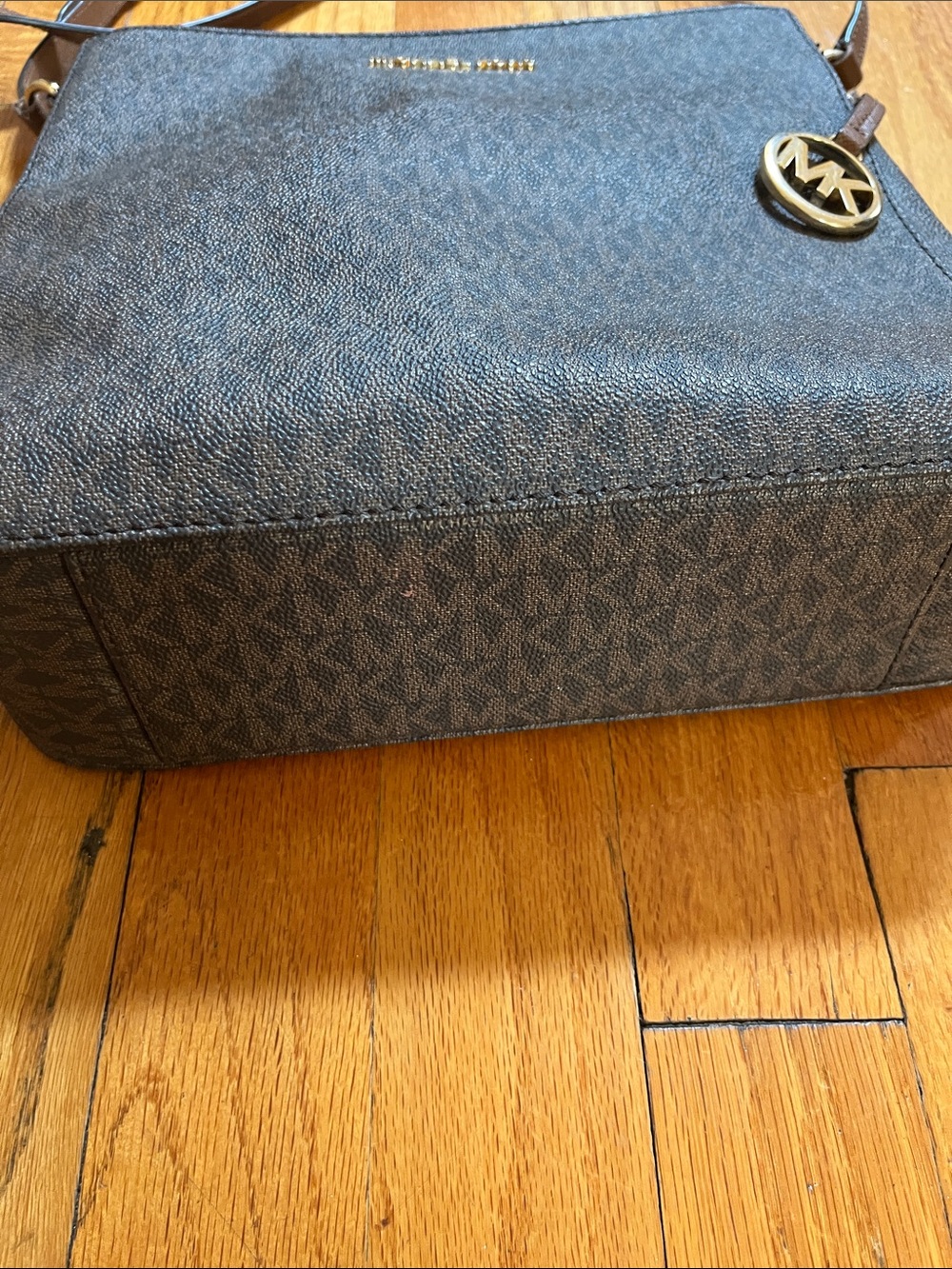 Michael Kors Brown and Dark Brown Logo Crossbody Bag - Picture 4 of 12